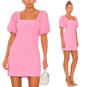 SNDYS x Revolve NWT Cotton Tuscany Linen Dress in Bubblegum Pink Size Medium